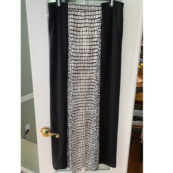 BCBG MaxAzria Snake Print Slit Front Maxi Skirt w/ Mini Skirt Inlay - Picture 1 of 6